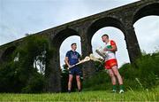 13 June 2023; At the 2023 GAA Hurling All-Ireland Series national launch at Kilmacthomas Viaduct in Waterford are Seán Brennan of Dublin, , left, and Brian Tracey of Carlow. Photo by Brendan Moran/Sportsfile