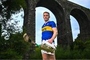 13 June 2023; Noel McGrath of Tipperary poses for a portrait with the Liam MacCarthy cup at the 2023 GAA Hurling All-Ireland Series national launch at Kilmacthomas Viaduct in Waterford. Photo by Brendan Moran/Sportsfile