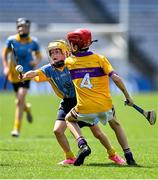 13 June 2023; Fionn O'Brien of St Mary's BNS Rathfarnham in action against Alex Sorohan of St Laurence's BNS Kilmacud, 4, during the Corn Herald Final at the Allianz Cumann na mBunscol Finals at Croke Park. Photo by Piaras Ó Mídheach/Sportsfile