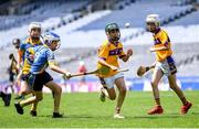 13 June 2023; Matthew Reyes of St Laurence's BNS Kilmacud, 9, in action against Daniel Lehane of St Mary's BNS Rathfarnham during the Corn Herald Final at the Allianz Cumann na mBunscol Finals at Croke Park. Photo by Piaras Ó Mídheach/Sportsfile