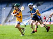 13 June 2023; Matthew Reyes of St Laurence's BNS Kilmacud in action against St Mary's BNS Rathfarnham during the Corn Herald Final at the Allianz Cumann na mBunscol Finals at Croke Park. Photo by Piaras Ó Mídheach/Sportsfile