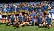 13 June 2023; St Mary's BNS Rathfarnham celebrate after their victory over St Laurence's BNS Kilmacud in the Corn Herald Final at the Allianz Cumann na mBunscol Finals at Croke Park. Photo by Piaras Ó Mídheach/Sportsfile