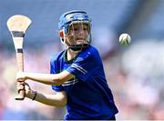 13 June 2023; Rachel Costello of Pope John Paul II NS Malahide in action against St Attracta's SNS Dundrum, behind, during the Corn Olly Quinlan Final at the Allianz Cumann na mBunscol Finals at Croke Park. Photo by Piaras Ó Mídheach/Sportsfile