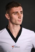 14 June 2023; Taekwondo athlete Jack Woolley poses for a portrait during the European Games team day for Team Ireland – Krakow 2023 at Crowne Plaza Hotel in Blanchardstown, Dublin. Photo by Ramsey Cardy/Sportsfile