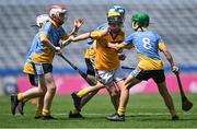 13 June 2023; Charlie Saunders of St Laurence's BNS Kilmacud in action against Conor McCarthy of St Mary's BNS Rathfarnham, 8, during the Corn Herald Final at the Allianz Cumann na mBunscol Finals at Croke Park. Photo by Piaras Ó Mídheach/Sportsfile