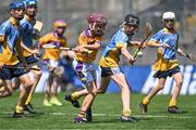 13 June 2023; Matthew Davy of St Laurence's BNS Kilmacud in action against Finn McEntee of St Mary's BNS Rathfarnham during the Corn Herald Final at the Allianz Cumann na mBunscol Finals at Croke Park. Photo by Piaras Ó Mídheach/Sportsfile