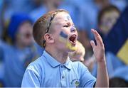 13 June 2023; A St Mary's BNS Rathfarnham supporter at the Corn Herald Final between St Mary's BNS Rathfarnham and St Laurence's BNS Kilmacud at the Allianz Cumann na mBunscol Finals at Croke Park. Photo by Piaras Ó Mídheach/Sportsfile