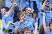 13 June 2023; St Mary's BNS Rathfarnham supporters at the Corn Herald Final between St Mary's BNS Rathfarnham and St Laurence's BNS Kilmacud at the Allianz Cumann na mBunscol Finals at Croke Park. Photo by Piaras Ó Mídheach/Sportsfile