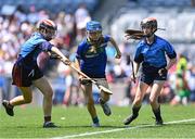 13 June 2023; Ciara Lane of St Attracta's SNS Dundrum in action against Pope John Paul II NS Malahide during the Corn Olly Quinlan Final at the Allianz Cumann na mBunscol Finals at Croke Park. Photo by Piaras Ó Mídheach/Sportsfile