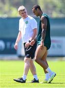 14 June 2023; Manager Stephen Kenny and Adam Idah during a Republic of Ireland training session at Calista Sports Centre in Antalya, Turkey. Photo by Stephen McCarthy/Sportsfile