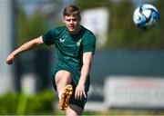 14 June 2023; Evan Ferguson during a Republic of Ireland training session at Calista Sports Centre in Antalya, Turkey. Photo by Stephen McCarthy/Sportsfile