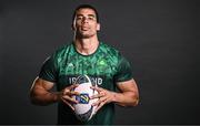 14 June 2023; Rugby 7's player Jordan Conroy poses for a portrait during the European Games team day for Team Ireland – Krakow 2023 at the Crowne Plaza Hotel in Blanchardstown, Dublin. Photo by Harry Murphy/Sportsfile