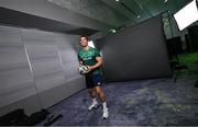 14 June 2023; Rugby 7's player Jordan Conroy poses for a portrait during the European Games team day for Team Ireland – Krakow 2023 at the Crowne Plaza Hotel in Blanchardstown, Dublin. Photo by Brendan Moran/Sportsfile