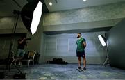 14 June 2023; Rugby 7's player Mark Roche poses for a portrait for Sportsfile photographer Harry Murphy during the European Games team day for Team Ireland – Krakow 2023 at the Crowne Plaza Hotel in Blanchardstown, Dublin. Photo by Brendan Moran/Sportsfile