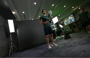 14 June 2023; Rugby 7's player Billy Dardis poses for a portrait during the European Games team day for Team Ireland – Krakow 2023 at the Crowne Plaza Hotel in Blanchardstown, Dublin. Photo by Brendan Moran/Sportsfile