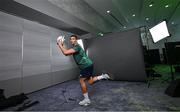 14 June 2023; Rugby 7's player Jordan Conroy poses for a portrait during the European Games team day for Team Ireland – Krakow 2023 at the Crowne Plaza Hotel in Blanchardstown, Dublin. Photo by Brendan Moran/Sportsfile