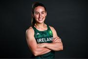 14 June 2023; Triple jumper Saragh Buggy poses for a portrait during the European Games team day for Team Ireland – Krakow 2023 at the Crowne Plaza Hotel in Blanchardstown, Dublin. Photo by Harry Murphy/Sportsfile