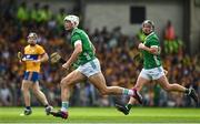 11 June 2023; Kyle Hayes of Limerick during the Munster GAA Hurling GAA Championship Final match between Clare and Limerick at TUS Gaelic Grounds in Limerick. Photo by Eóin Noonan/Sportsfile