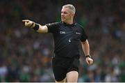 11 June 2023; Referee Liam Gordon during the Munster GAA Hurling GAA Championship Final match between Clare and Limerick at TUS Gaelic Grounds in Limerick. Photo by Eóin Noonan/Sportsfile