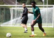 14 June 2023; James Abankwah during a Republic of Ireland training session at Parktherme-Arena Bad Radkersburg in Austria. Photo by Blaz Weindorfer/Sportsfile