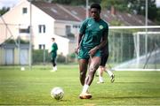14 June 2023; James Abankwah during a Republic of Ireland training session at Parktherme-Arena Bad Radkersburg in Austria. Photo by Blaz Weindorfer/Sportsfile