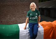 15 June 2023; The Team Ireland Flagbearers for the European Games in Krakow, sponsored by Permanent TSB, were revealed today at Olympic House at the Sport Ireland Campus in Dublin. Tokyo Olympian in the 100m Hurdles, Sarah Lavin, and Tokyo Olympian in C1 Canoe Slalom, Liam Jegou, will lead Team Ireland in the parade for the Opening Ceremony of the European Games in Krakow on the 21st of June 2023. Pictured is Sarah Lavin at Olympic House at the Sport Ireland Campus in Dublin. Photo by Harry Murphy/Sportsfile