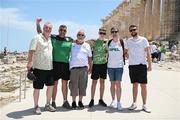 15 June 2023; Republic of Ireland supporters, from left, Declan O'Brien, David Fitzpatrick, Joe Cosgrove, Cian Fitzpatrick, Jay Cosgrove and Shane O'Brien, at the Acropolis of Athens, ahead of the UEFA EURO 2024 Championship Qualifier match between Greece and Republic of Ireland, on June 16, in Athens, Greece. Photo by Stephen McCarthy/Sportsfile