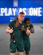 15 June 2023; Evan Ferguson and Michael Obafemi, right, during a Republic of Ireland training session at the OPAP Arena in Athens, Greece. Photo by Stephen McCarthy/Sportsfile