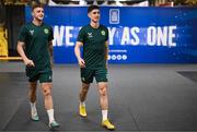 15 June 2023; Callum O’Dowda, right, and Jack Taylor during a Republic of Ireland training session at the OPAP Arena in Athens, Greece. Photo by Stephen McCarthy/Sportsfile