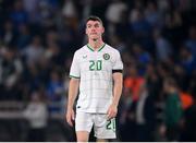 16 June 2023; Darragh Lenihan of Republic of Ireland after his side's defeat in the UEFA EURO 2024 Championship qualifying group B match between Greece and Republic of Ireland at the OPAP Arena in Athens, Greece. Photo by Stephen McCarthy/Sportsfile