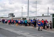 17 June 2023; Supporters outside the ground before the GAA Hurling All-Ireland Senior Championship Preliminary Quarter Final match between Offaly and Tipperary at Glenisk O'Connor Park in Tullamore, Offaly. Photo by Michael P Ryan/Sportsfile
