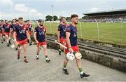 17 June 2023; Carlow players make their way to the dressing rooms after warming up before the GAA Hurling All-Ireland Senior Championship Preliminary Quarter Final match between Carlow and Dublin at Netwatch Cullen Park in Carlow. Photo by Sam Barnes/Sportsfile