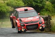 17 June 2023; David Kelly and Dean O'Sullivan in their Citroen C3 Rally2 during day two of the Wilton Recycling Donegal International Rally round 5 of the Irish Tarmac Championship at Portsalon in Donegal. Photo by Philip Fitzpatrick/Sportsfile