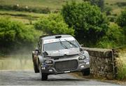17 June 2023; Robert Barrable and Gordon Noble in their Citroen C3 Rally2 during day two of the Wilton Recycling Donegal International Rally round 5 of the Irish Tarmac Championship at Portsalon in Donegal. Photo by Philip Fitzpatrick/Sportsfile
