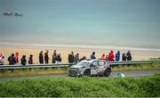 17 June 2023; Robert Barrable and Gordon Noble in their Citroen C3 Rally2 during day two of the Wilton Recycling Donegal International Rally round 5 of the Irish Tarmac Championship at Portsalon in Donegal. Photo by Philip Fitzpatrick/Sportsfile