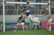 17 June 2023; Jason Forde of Tipperary shoots to score his side's sixth goal during the GAA Hurling All-Ireland Senior Championship Preliminary Quarter Final match between Offaly and Tipperary at Glenisk O'Connor Park in Tullamore, Offaly. Photo by Michael P Ryan/Sportsfile