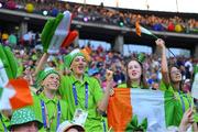 17 June 2023; Friends and family of Team Ireland's Breege Walsh, a member of Castlebar Special Olympics Club, from Claremorris, Mayo, during the World Special Olympic Games 2023 Opening Ceremony in the Olympiastadion Berlin, Germany. Photo by Ray McManus/Sportsfile
