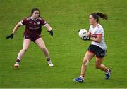17 June 2023; Ciara O'Sullivan of Cork in action against Leanne Coen of Galway during the TG4 All-Ireland Ladies Senior Football Championship Round 1 match between Galway and Cork at Pearse Stadium in Galway. Photo by Piaras Ó Mídheach/Sportsfile