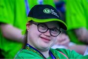 17 June 2023; Team Ireland supporter Katie Gaynor, from Dunboyne, Co Meath, at the World Special Olympic Games 2023 Opening Ceremony in the Olympiastadion Berlin, Germany. Photo by Ray McManus/Sportsfile