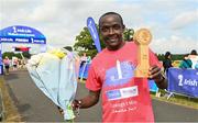 18 June 2023; Peter Somba of Dunboyne AC, Meath, after winning the men's event of the 2023 Irish Life Dublin Race Series – Corkagh Park 5 Mile at Corkagh Park in Clondalkin, Dublin. Photo by Sam Barnes/Sportsfile