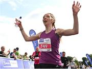 18 June 2023; Ruby Devlin celebrates finishing the 2023 Irish Life Dublin Race Series – Corkagh Park 5 Mile at Corkagh Park in Clondalkin, Dublin. Photo by Sam Barnes/Sportsfile