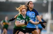 17 June 2023; Louise Ní Mhuircheartaigh of Kerry in action against Niamh Crowley of Dublin during the TG4 All-Ireland Ladies Senior Football Championship Round 1 match between Dublin and Kerry at Parnell Park in Dublin. Photo by Harry Murphy/Sportsfile