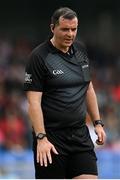 17 June 2023; Referee Sean Hurson during the GAA Football All-Ireland Senior Championship Round 3 match between Derry and Clare at Glennon Brothers Pearse Park in Longford. Photo by Stephen Marken/Sportsfile