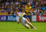 18 June 2023; Daniel Flynn of Kildare in action against Donie Smith of Roscommon during the GAA Football All-Ireland Senior Championship Round 3 match between Roscommon and Kildare at Glenisk O'Connor Park in Tullamore, Offaly. Photo by Daire Brennan/Sportsfile