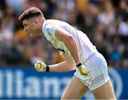 18 June 2023; Alex Beirne of Kildare celebrates after scoring his side's first goal during the GAA Football All-Ireland Senior Championship Round 3 match between Roscommon and Kildare at Glenisk O'Connor Park in Tullamore, Offaly. Photo by Daire Brennan/Sportsfile