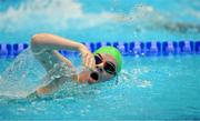 18 June 2023; Team Ireland's Ellie Armstrong, a member of Omagh Spires Special Olympics Club, from Omagh, Tyrone, competing in a quarter-final of the 100m Freestyle during day two of the World Special Olympic Games 2023 in the Europastportpark in Berlin, Germany. Photo by Ray McManus/Sportsfile