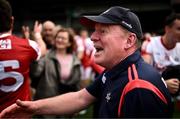18 June 2023; Cork manager John Cleary celebrates with supporters after the GAA Football All-Ireland Senior Championship Round 3 match between Cork and Mayo at TUS Gaelic Grounds in Limerick. Photo by Eóin Noonan/Sportsfile