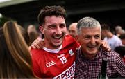 18 June 2023; Chris Óg Jones of Cork celebrates with supporters after the GAA Football All-Ireland Senior Championship Round 3 match between Cork and Mayo at TUS Gaelic Grounds in Limerick. Photo by Eóin Noonan/Sportsfile