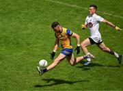 18 June 2023; Diarmuid Murtagh of Roscommon in action against Eoin Doyle of Kildare during the GAA Football All-Ireland Senior Championship Round 3 match between Roscommon and Kildare at Glenisk O'Connor Park in Tullamore, Offaly. Photo by Daire Brennan/Sportsfile