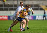 18 June 2023; Daire Cregg of Roscommon in action against Daniel Flynn of Kildare during the GAA Football All-Ireland Senior Championship Round 3 match between Roscommon and Kildare at Glenisk O'Connor Park in Tullamore, Offaly. Photo by Daire Brennan/Sportsfile